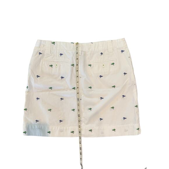 Lilly Pulitzer Cotton Skirt Size 8 White Mini Embroidered Frogs Golf Resort - Picture 9 of 9